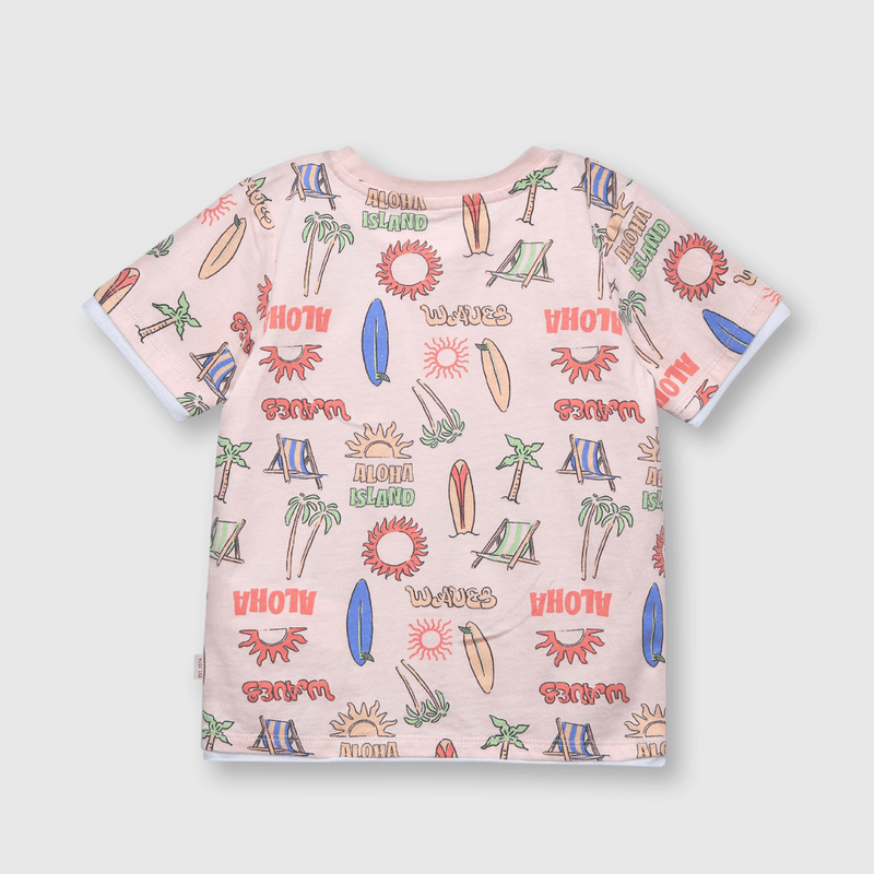 Polera de bebe niño playera damasco (3 a 36 meses)