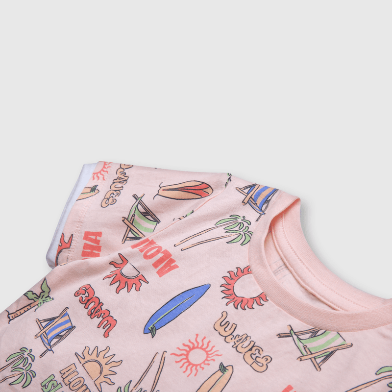 Polera de bebe niño playera damasco (3 a 36 meses)