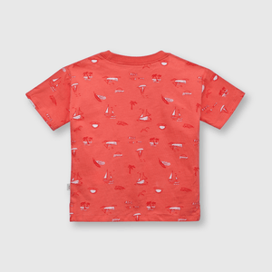 Polera de bebe niño veleros naranja (3 a 36 meses)