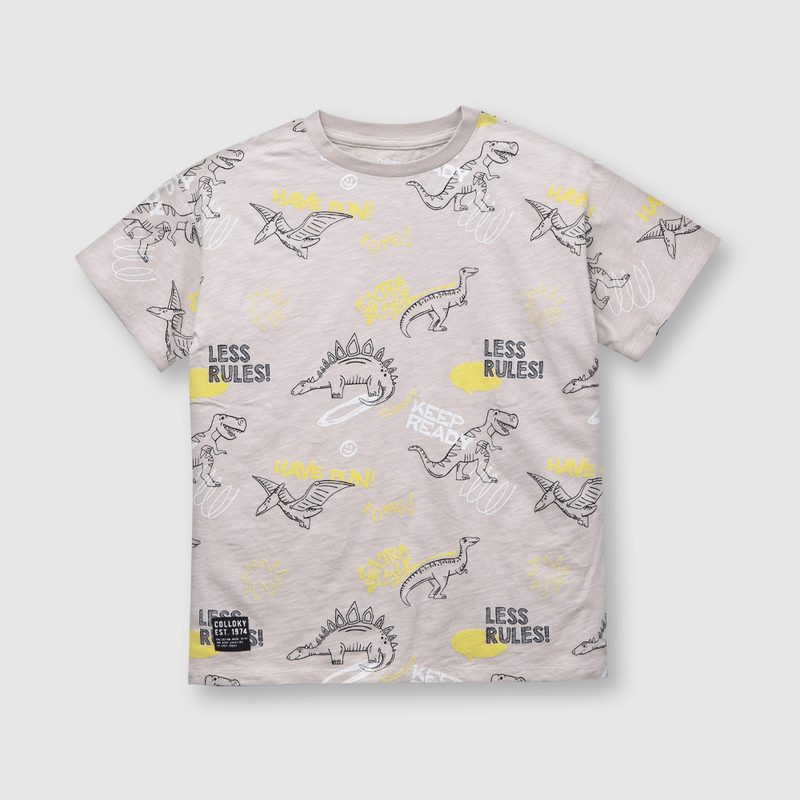 Polera de niño dino beige (2 a 12 años)
