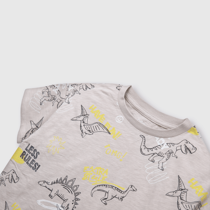 Polera de niño dino beige (2 a 12 años)