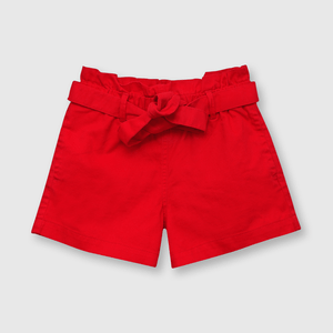 Short de niña recogido rojo (2 a 12 años)