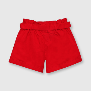 Short de niña recogido rojo (2 a 12 años)