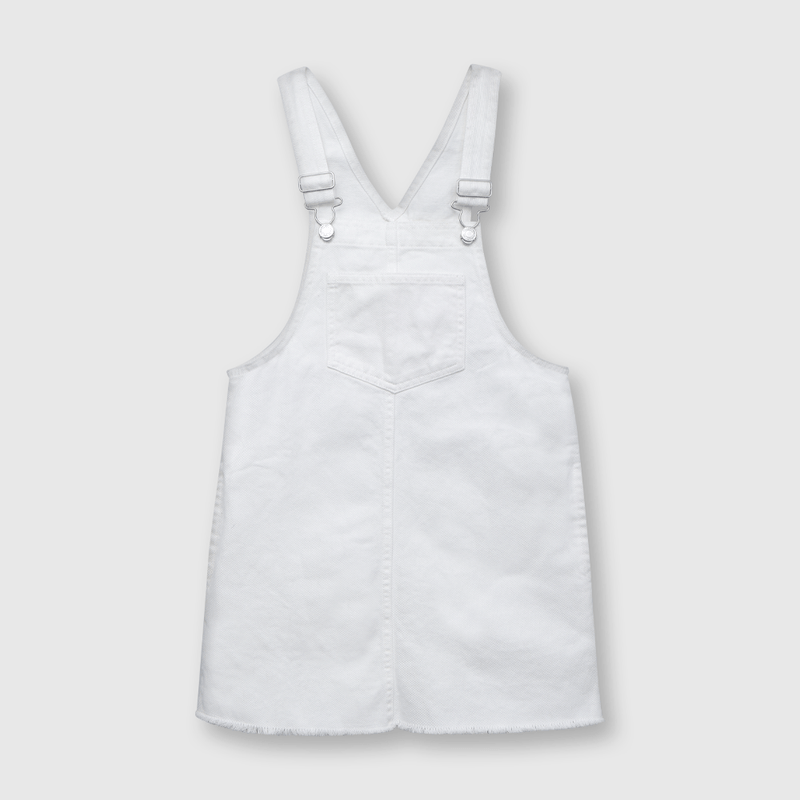 Vestido de niña jardinera blanco (2 a 12 años)