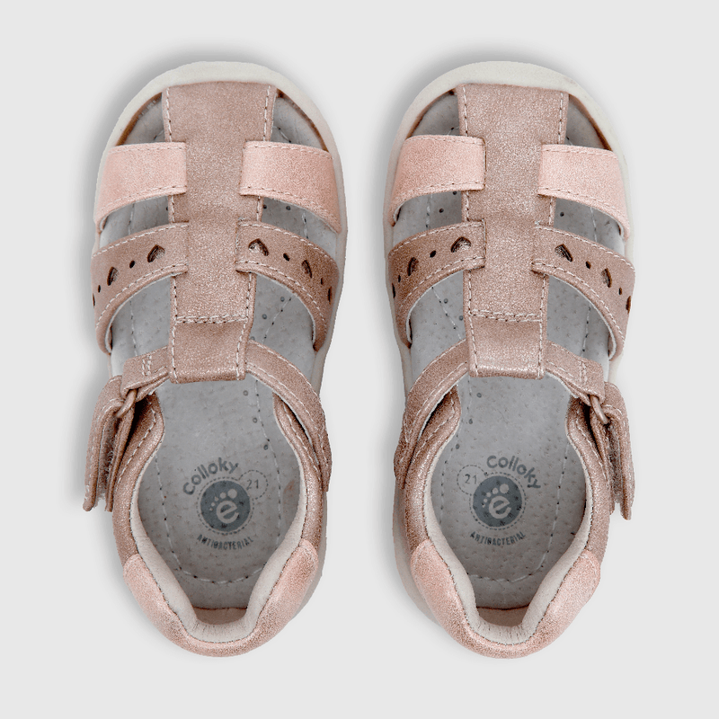 Sandalia de niña con velcro rosado (18 a 21)