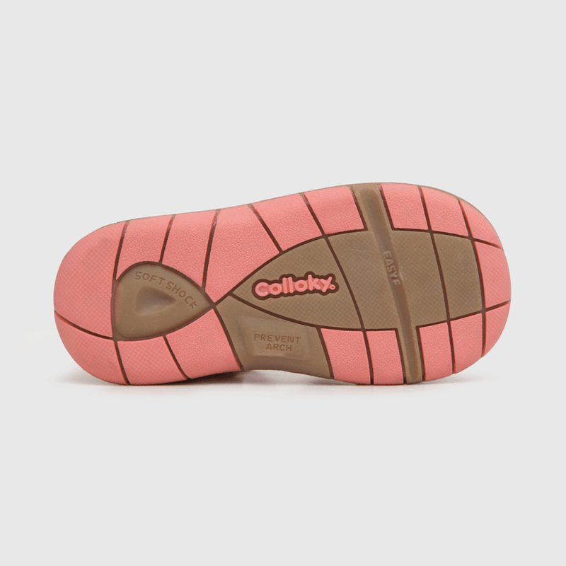 Sandalia de niña floral con hebilla rojo (18 a 21)