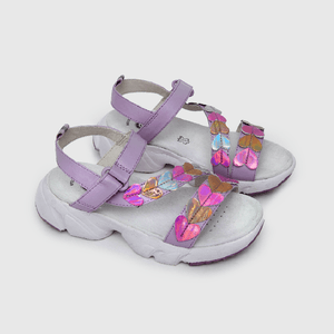 Sandalia de niña hebilla doble ajuste morado (28 a 38)