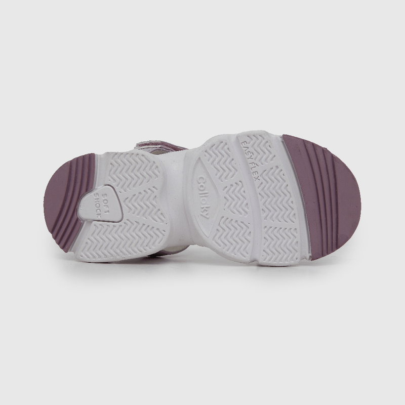 Sandalia de niña hebilla doble ajuste morado (28 a 38)