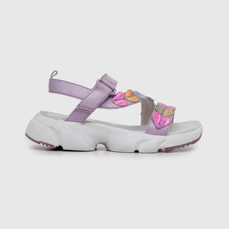 Sandalia de niña hebilla doble ajuste morado (28 a 38)
