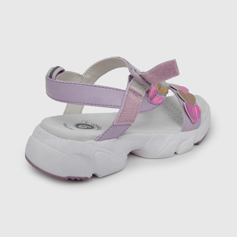 Sandalia de niña hebilla doble ajuste morado (28 a 38)