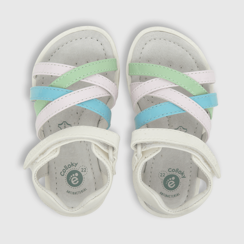 Sandalia de niña velcro multicolor (21 a 27)