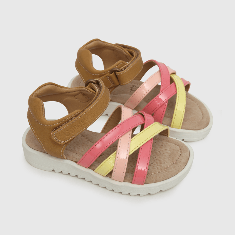 Sandalia de niña velcro multicolor (21 a 27)