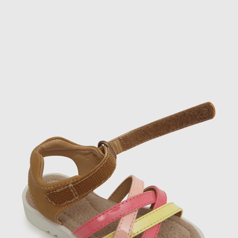Sandalia de niña velcro multicolor (21 a 27)