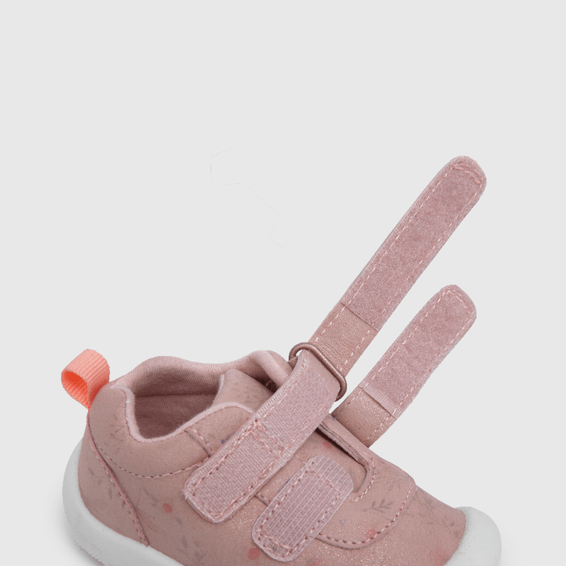 Zapatilla de niña floral rosado (17 a 20)