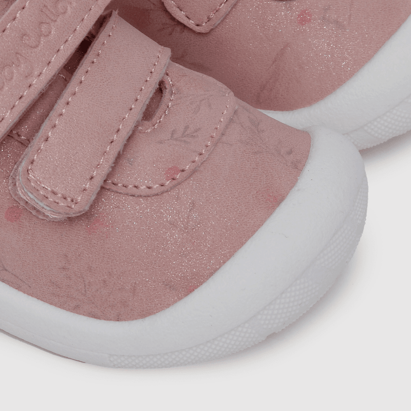 Zapatilla de niña floral rosado (17 a 20)