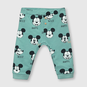 Conjunto de bebe niño Mickey set polerón + pantalón verde (0 a 12 meses)