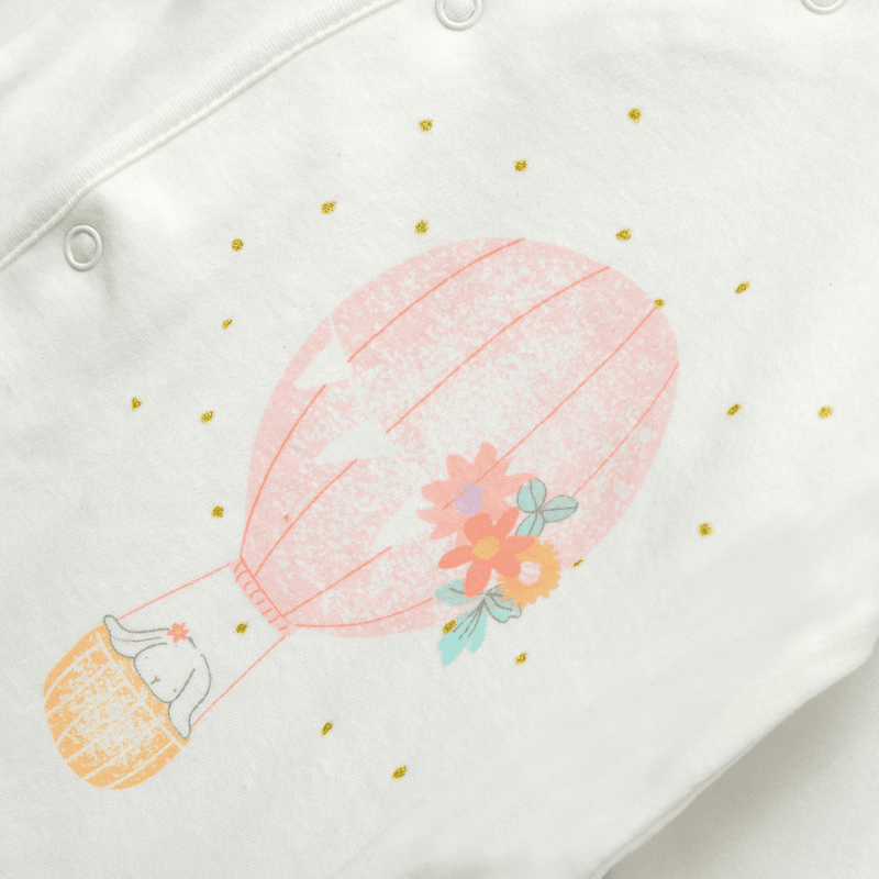 Osito de bebe niña estampado blanco (0 a 9 meses)