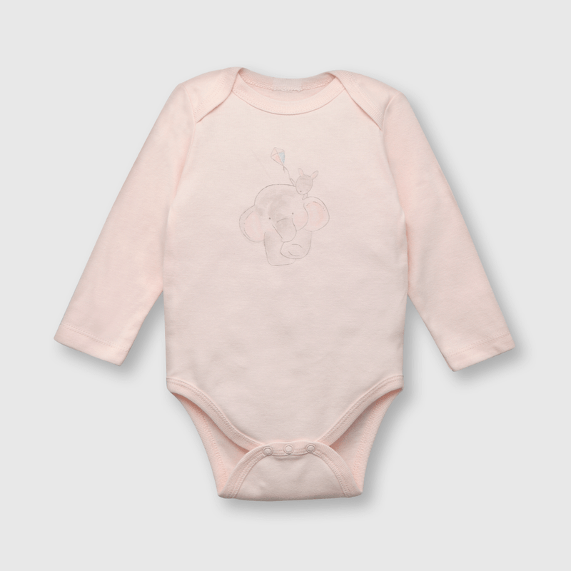 Pack bodies de bebe niña 5 pack elefantitos blanco (0 a 24 meses)