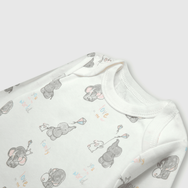 Pack bodies de bebe niña 5 pack elefantitos blanco (0 a 24 meses)