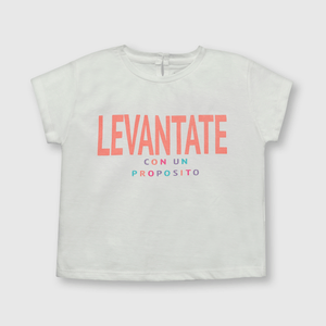 Polera de bebe niña reciclada blanca (3 a 36 meses)