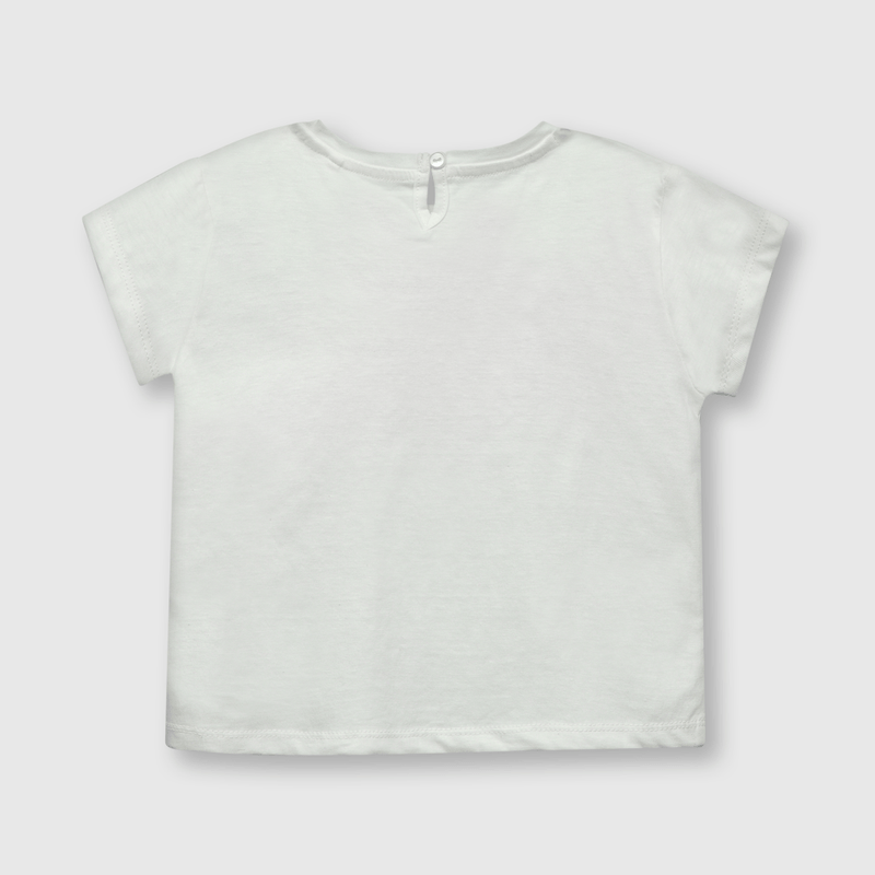 Polera de bebe niña reciclada blanca (3 a 36 meses)