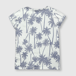 Polera de niña palmeras azul (2 a 12 años)