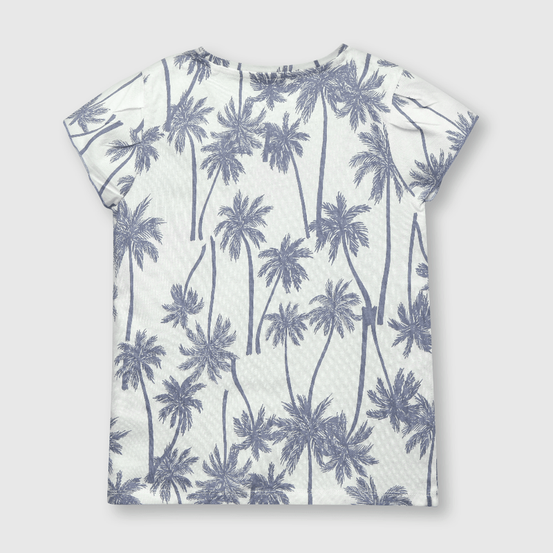 Polera de niña palmeras azul (2 a 12 años)