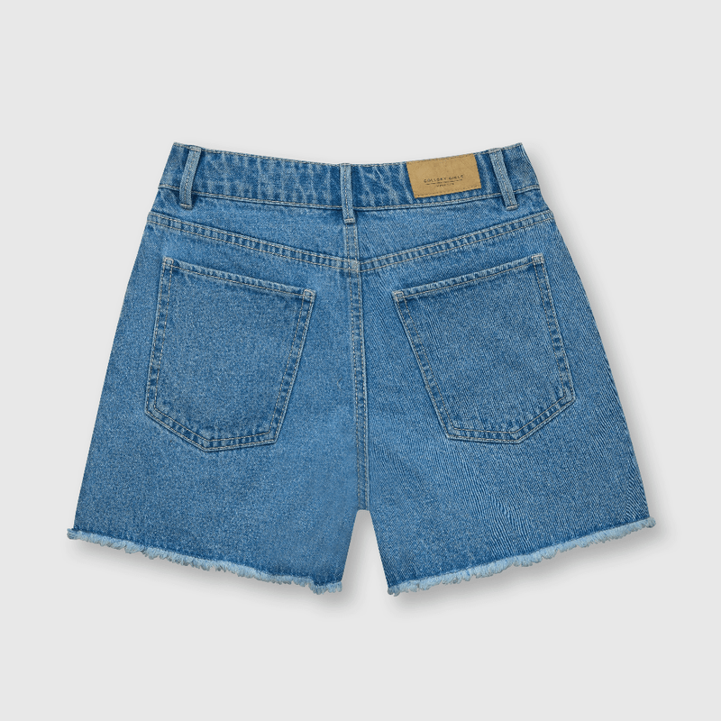 Short de niña ancho azul (2 a 12 años)
