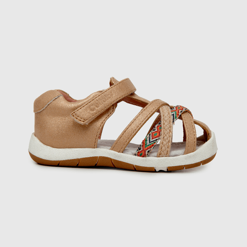 Sandalia de niña con velcro café (18 a 21)