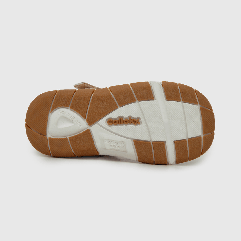 Sandalia de niña con velcro café (18 a 21)