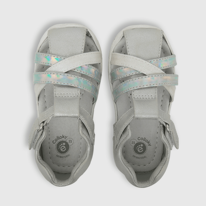 Sandalia de niña con velcro corto gris (18 a 21)
