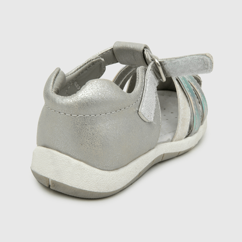 Sandalia de niña con velcro corto gris (18 a 21)