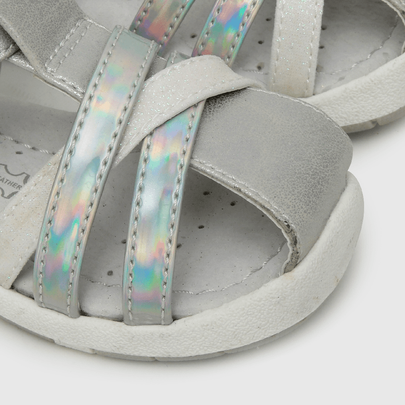 Sandalia de niña con velcro corto gris (18 a 21)