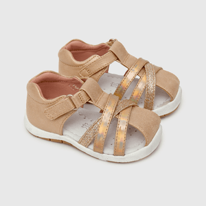 Sandalia de niña con velcro corto rosado (18 a 21)