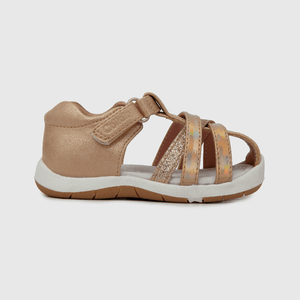 Sandalia de niña con velcro corto rosado (18 a 21)