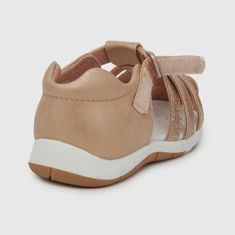 Sandalia de niña con velcro corto rosado (18 a 21)