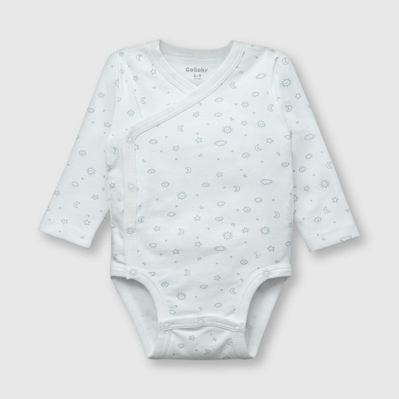 Body de bebe niño 3 pack de algodón celeste (0 a 24 meses)