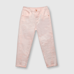 Jeans de niña mom fit rosado (2 a 12 años)