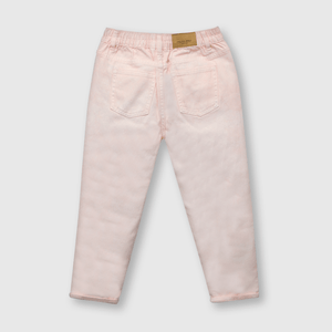 Jeans de niña mom fit rosado (2 a 12 años)