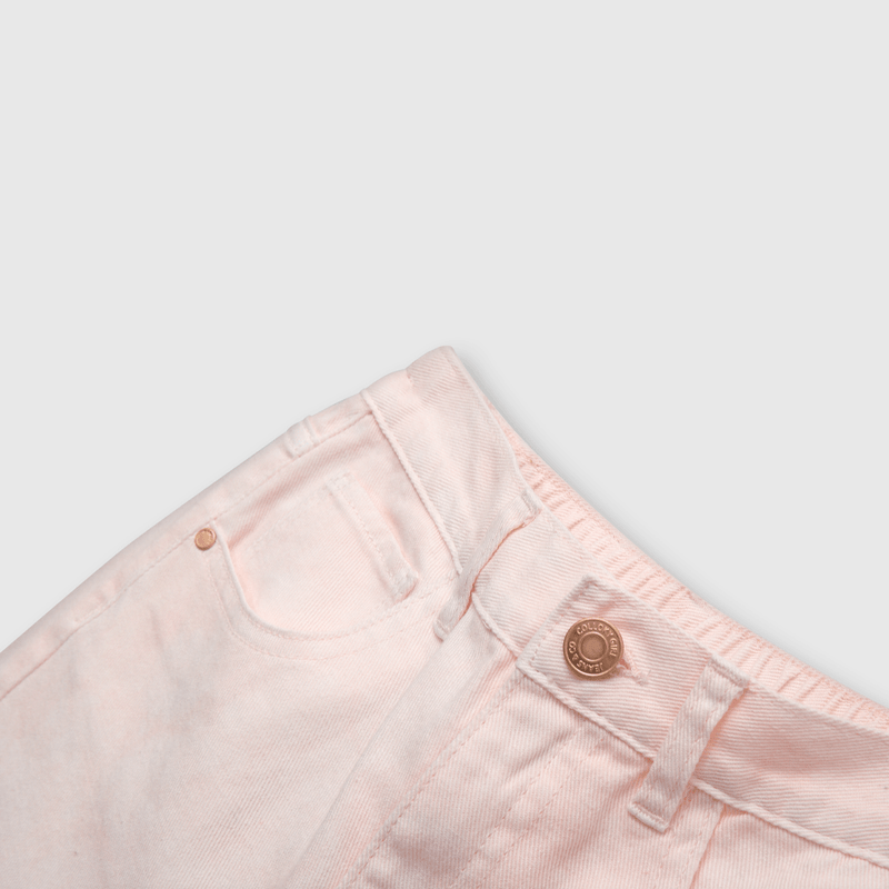 Jeans de niña mom fit rosado (2 a 12 años)