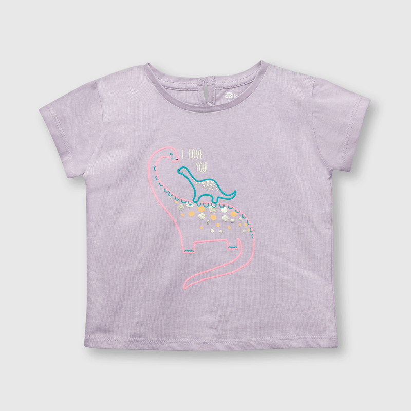 Polera de bebe niña dino violeta (3 a 36 meses)