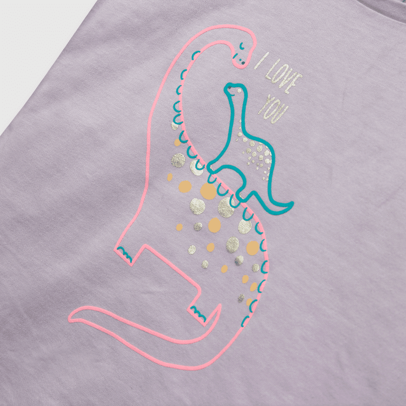 Polera de bebe niña dino violeta (3 a 36 meses)