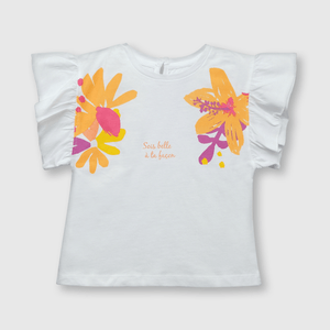 Polera de bebé niña estampada blanca (3 a 36 meses)