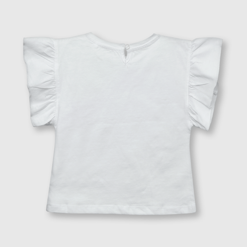 Polera de bebé niña estampada blanca (3 a 36 meses)