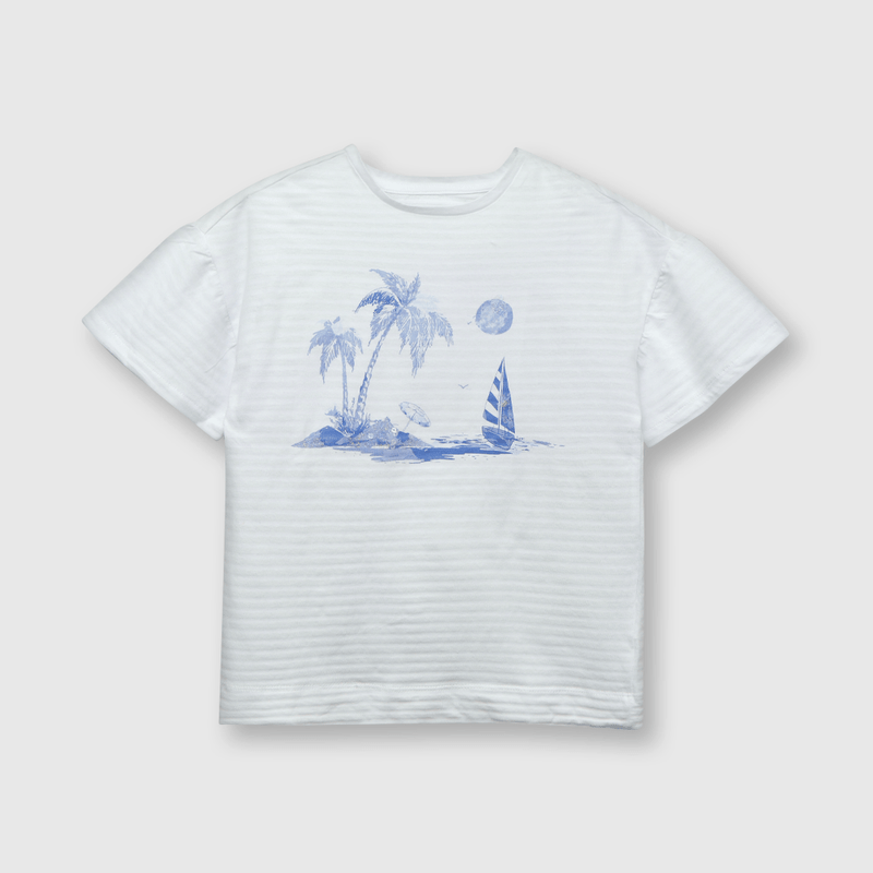 Polera de niña beach blanca (2 a 12 años)