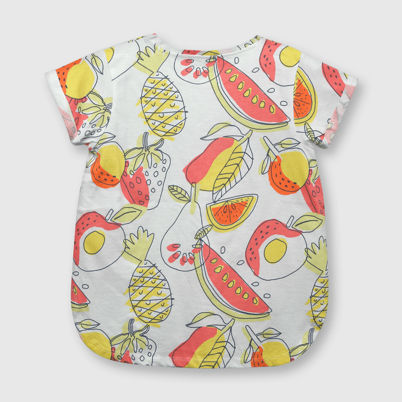 Polera de niña frutas blanca (2 a 12 años)