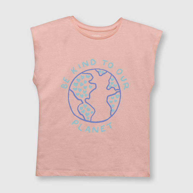 Polera de niña mundo rosada (2 a 12 años)