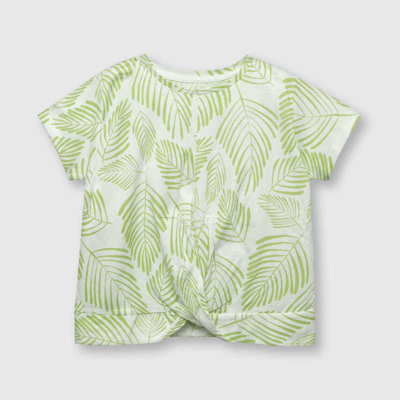 Polera de niña tropical blanca (2 a 12 años)