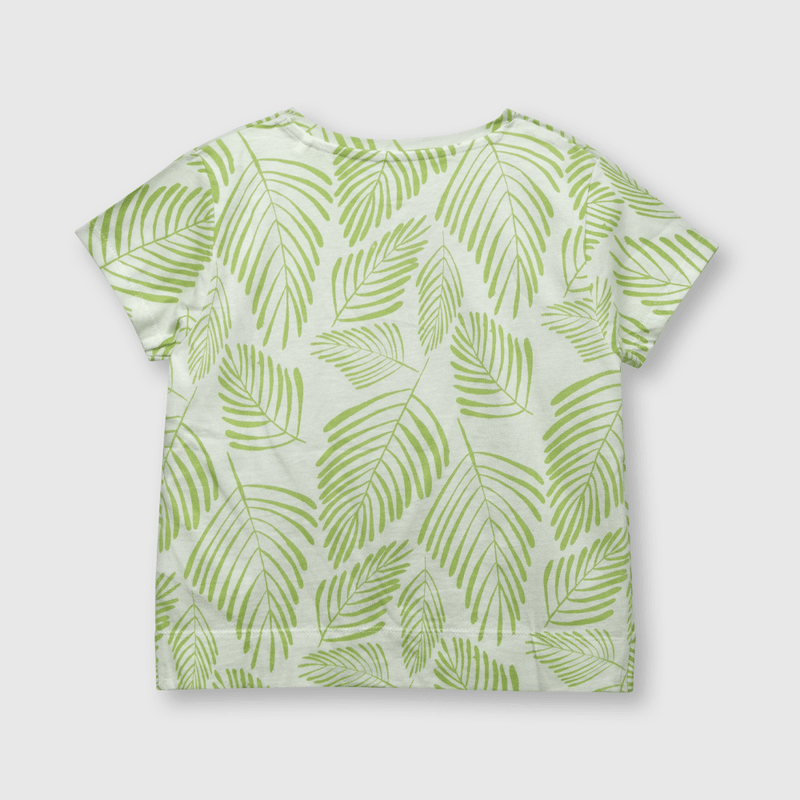 Polera de niña tropical blanca (2 a 12 años)