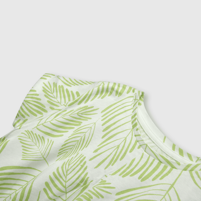 Polera de niña tropical blanca (2 a 12 años)